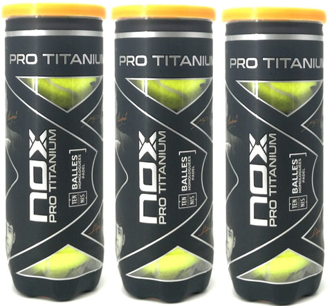 Nox Padelbal Pro Titanium 3-Pack (3 cans a 3 stuks) - Padelbaas.nl